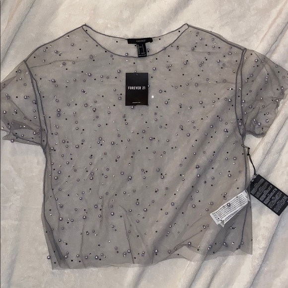 Forever 21 Tops - Forever 21 jeweled crop top size S